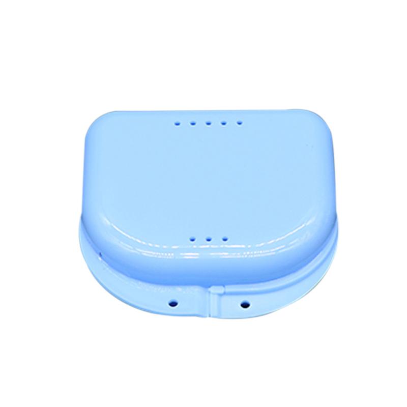Retainer Box Retainer Container Teil Mundschutz Container Fall Prothese Box Kieferorthopädische Prothese Lagerung Boxen Mit Löchern blau