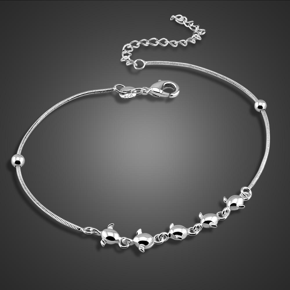 Fußkettchen 100 % 925 Sterling Silber Engel Eier Schlangenkette Fußschmuck Sommer Strand zu Fuß Knöchelarmbänder für Frauen Beinkette