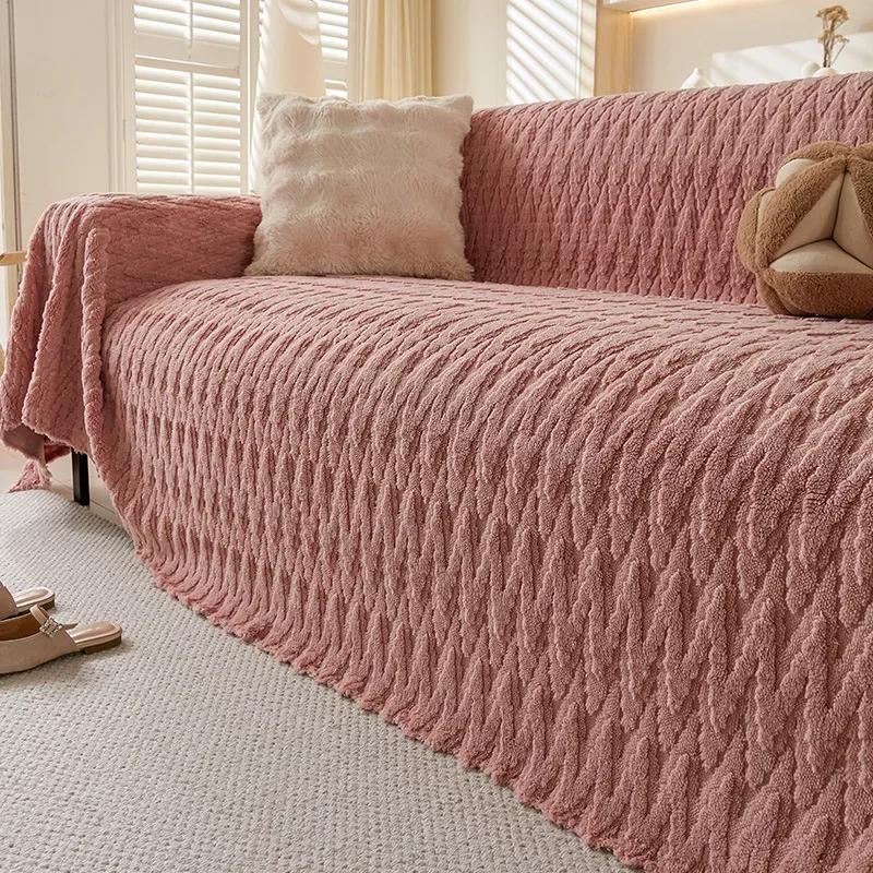 Winter Baumwolle Wolle Einteiliges Sofa Handtuch Verdickt Warm Sofa Handtuch Winter Fortgeschrittenes Sofa Kissen Rutschfest Volle Abdeckung Kissen 180X130CM