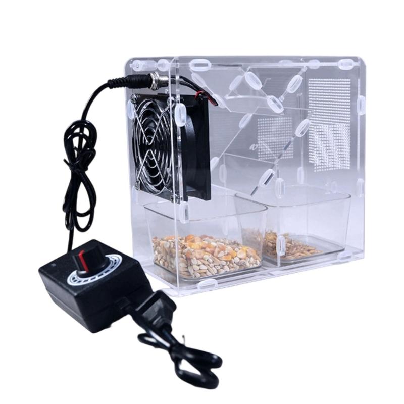 Acryl Vogel Schalenbrecher Einstellbarer Geschwindigkeitsregler für Papageien Futter Hirse Körner Reis Futter Schale Spalter