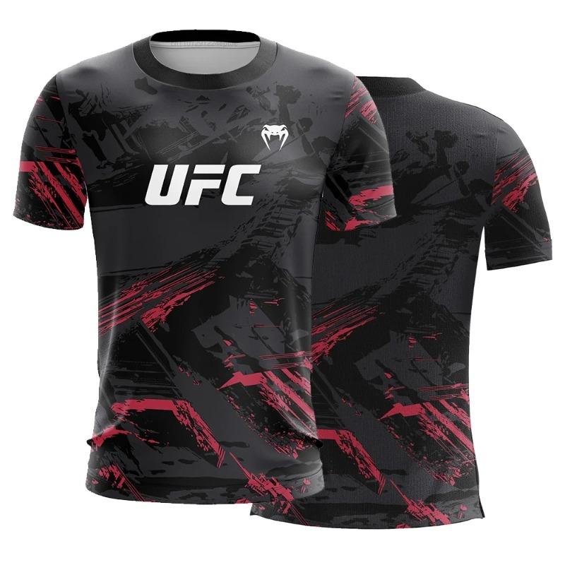 Herren UFC Mode Kurzarm Gym Laufen O-Ausschnitt T-Shirt Training Übung Sport Tops Leicht Atmungsaktiv Tops M