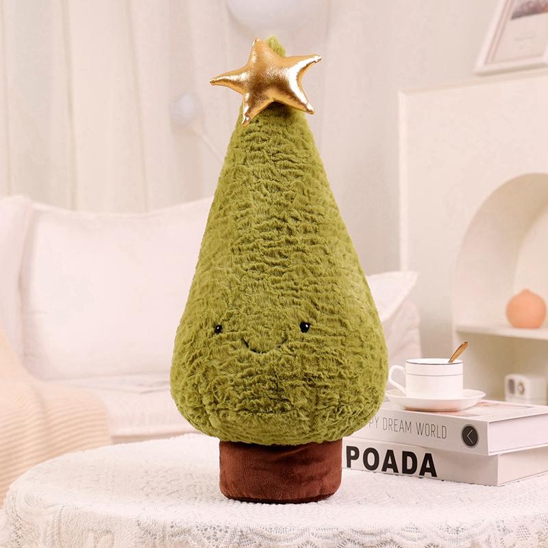Kawaii Weihnachtsbaum & Elch Plüschpuppen Stofftiere Weiche Pflanzenspielzeuge Sika Hirsche Für Kinder Familie Weihnachtsdekoration Geschenk 40cm