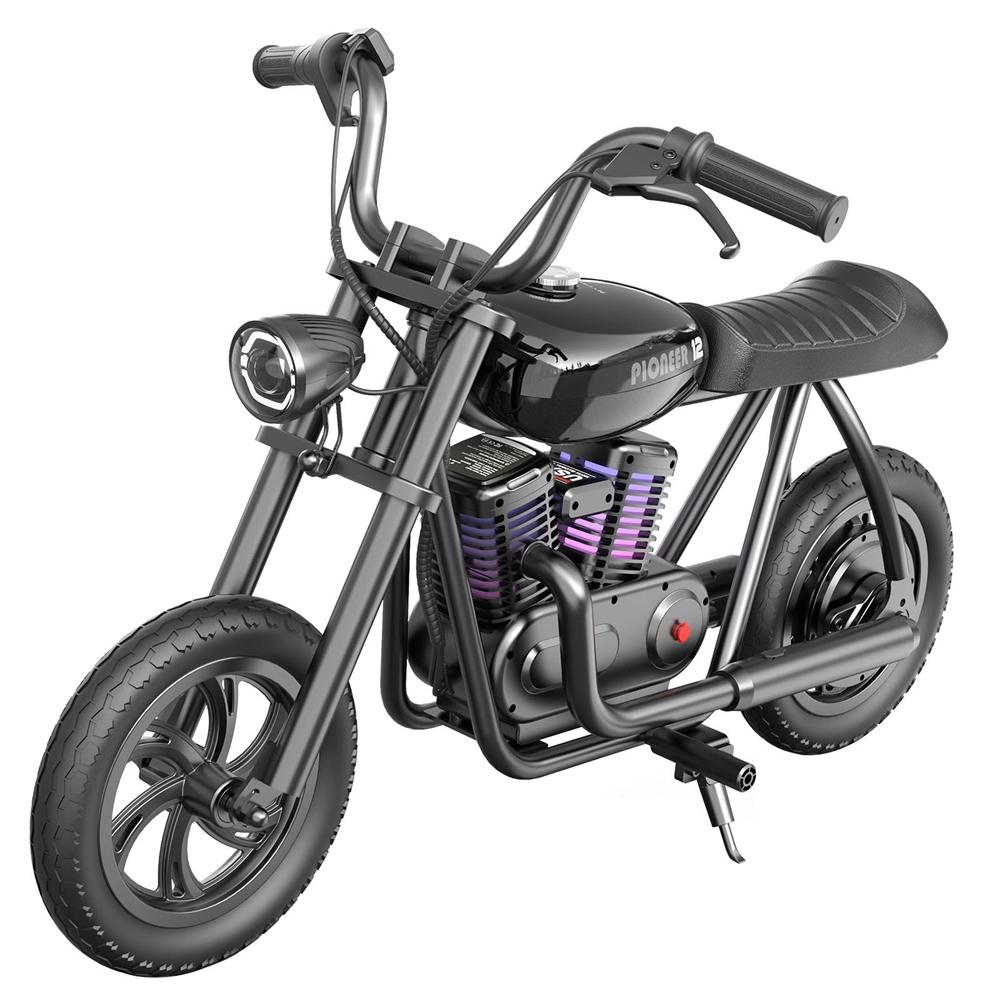 HYPER GOGO Pioneer 12 Plus Elektro-Chopper-Motorrad für Kinder, Schwarz, 24 V, 5,2 Ah, 160 W, mit 12'x3'-Reifen, 12 km Höchstreichweite Pioneer 12 Plus schwarz