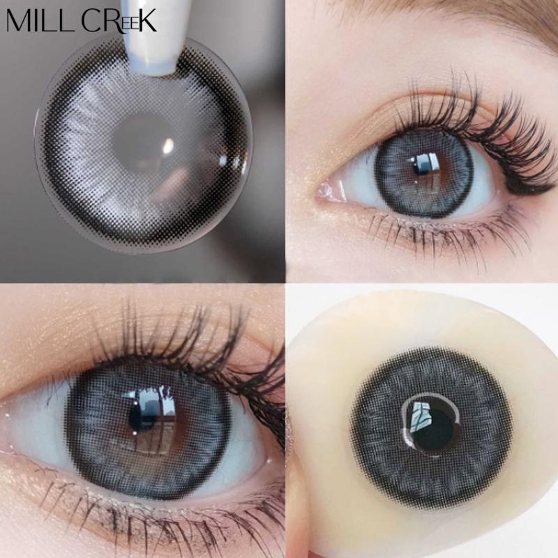 Kontaktlinsen für die Augen, ein Paar, farbige Kontaktlinsen, grün, braun, natürlicher Look, Diamant, Schönheit, Kosmetik, Farblinsen, Augen, koreanisch -4.75 grau