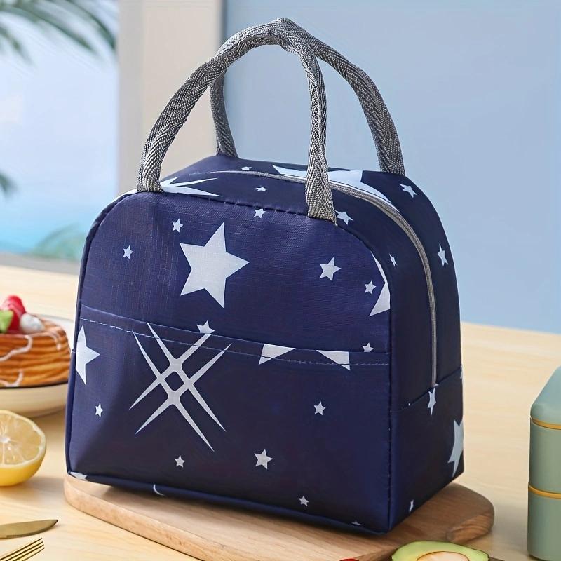 Tragbare Bento-Taschen für Schüler, Kinder, Büroangestellte, Lunchtaschen, Bento-Taschen, Lunchtaschen mit Alufolie, Isolierbeutel blau