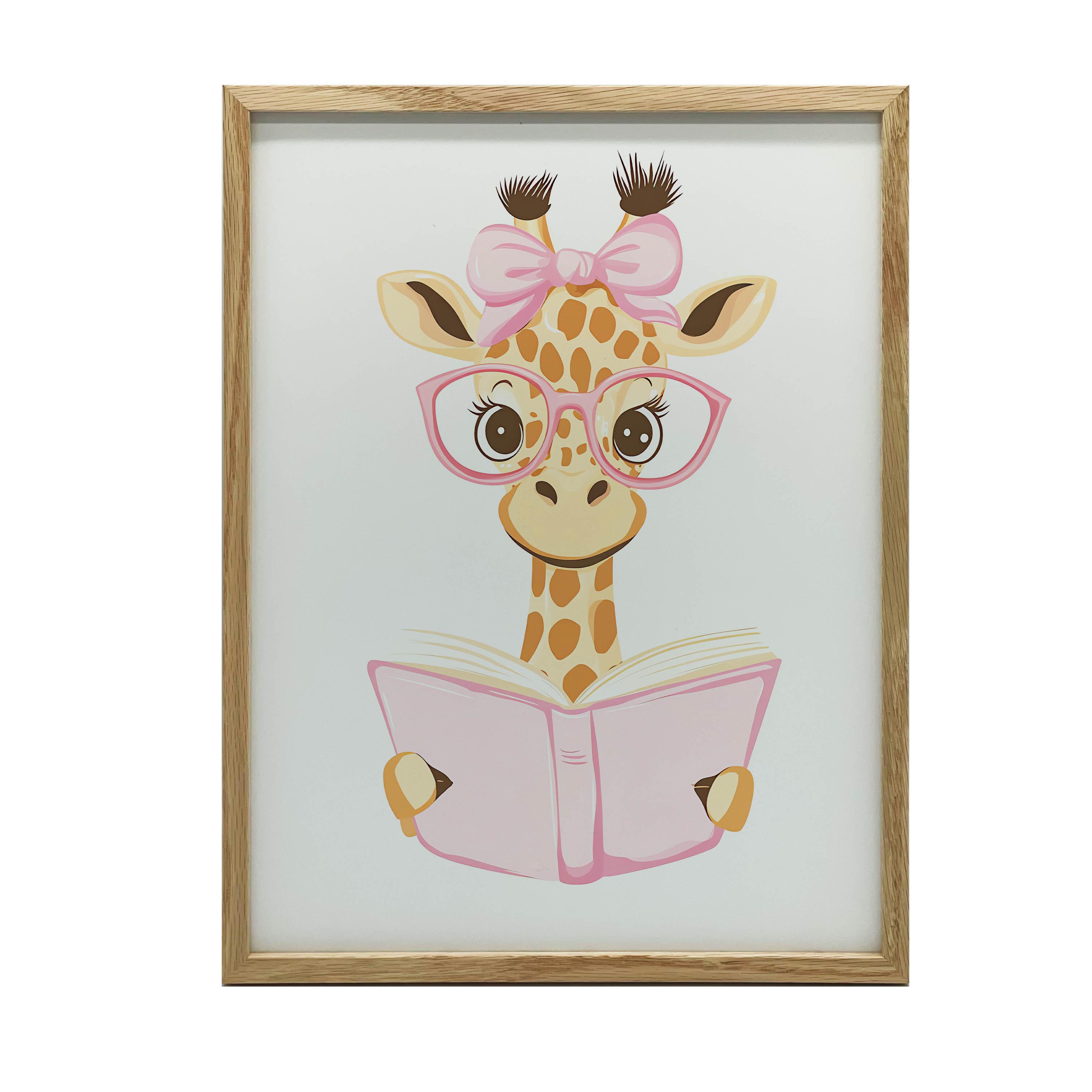 Poster Lächelnde Giraffe mit rosa Brille Poster Lächelnde Giraffe mit rosa Brille, 40X50 cm, ohne Rahmen, mattes Papier 230 g/m² 46