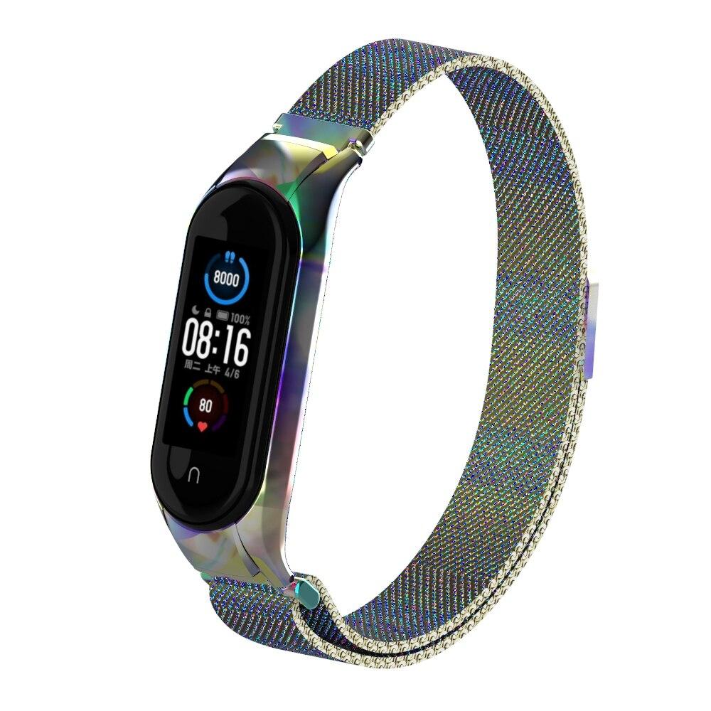 Strap Für Xiaomi Mi Band 4 5 6 Handgelenk Magnetische Metall Armband Edelstahl Pulseira MIband für mi band 6 miBand 5 4 3 Armband mi band 6