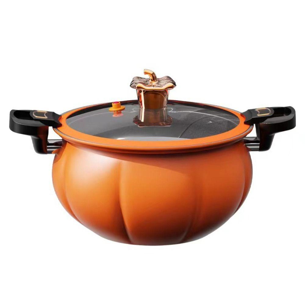 5/8L Kürbissuppe Topf Raffinierter Gusseisen Kürbis Mikrodrucktopf Haushalt Gasherd 5L orange