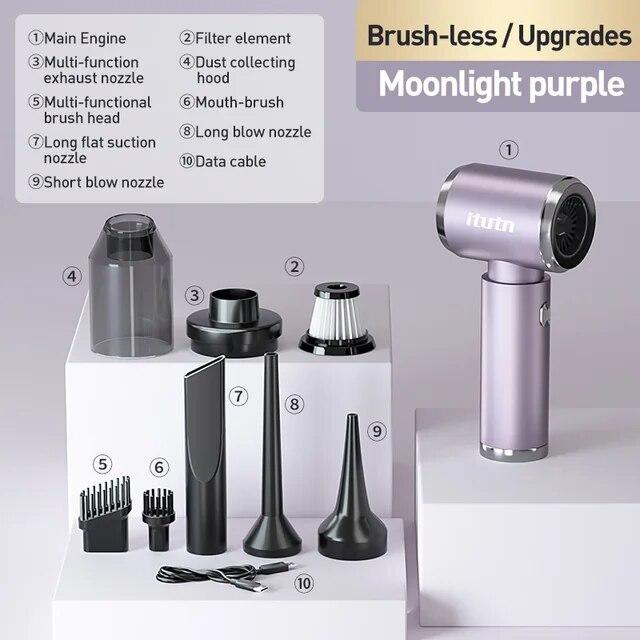 Neuer 1200000Pa kabelloser Auto-Staubsauger, starker Saug-Handroboter, Heim- und Auto-Mini-Staubsauger mit doppeltem Verwendungszweck Filter element*1 violett