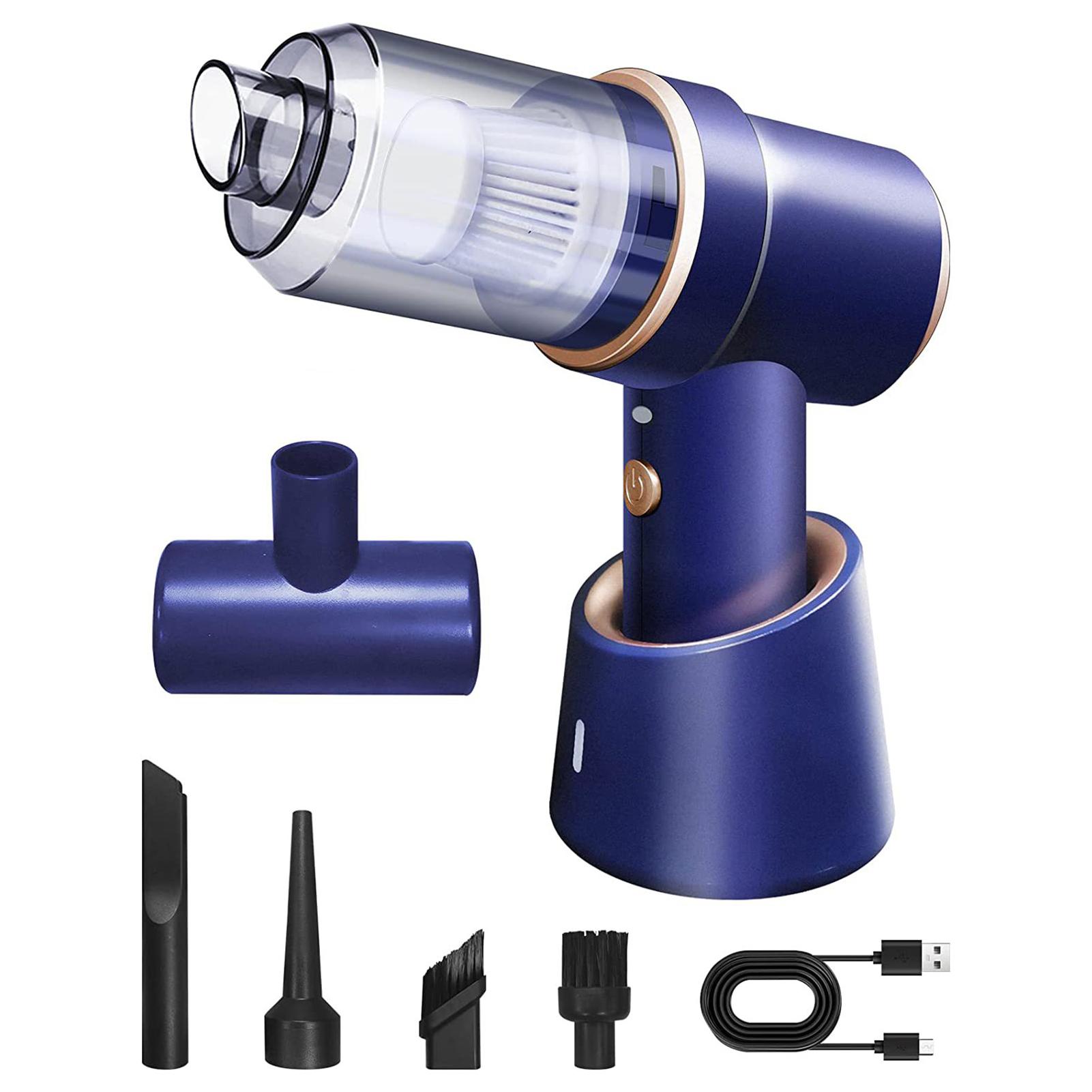 3-in-1-Mini-Staubsauger mit starker Saugleistung für das Auto, 4000 Pa, leistungsstarker bürstenloser Motor, kabelloser Handstaubsauger Top Allocation blau