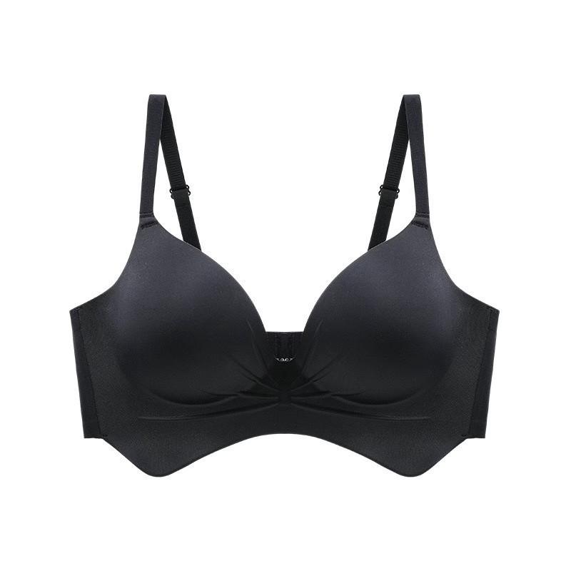 Push-Up-BH, sexy BHs für Damen, tiefes V-Bralette, gepolsterter Büstenhalter, nahtlos, dicke Körbchen-BHs 34A/B schwarz