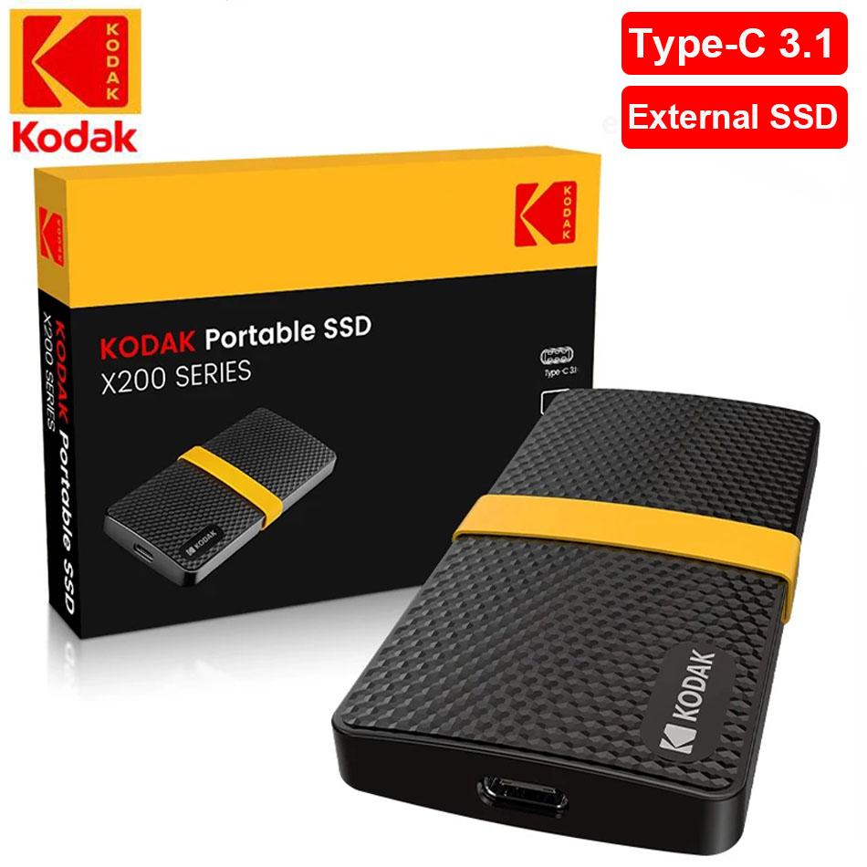 KODAK X200 SSD 256 GB USB 3.1 Externe Festplatte Solid State PSSD Für Laptops Desktops PS5 XBOX PS4 512GB n Bag