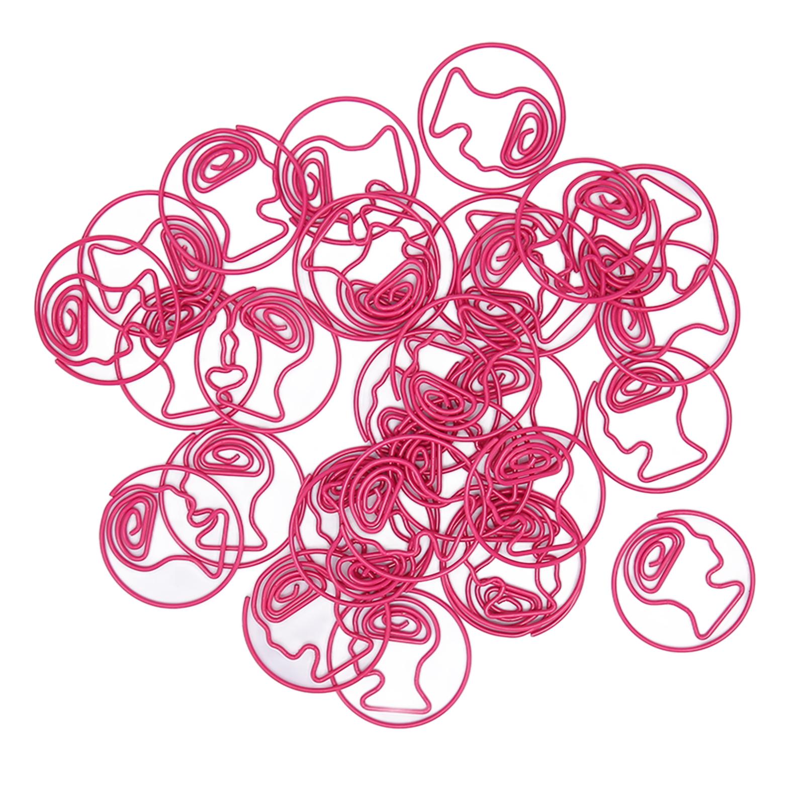 30 Stück Büroklammern Menschenkopf-Form Rutschfest Mehrzweck Kleine Büroklammern für Büro Schule