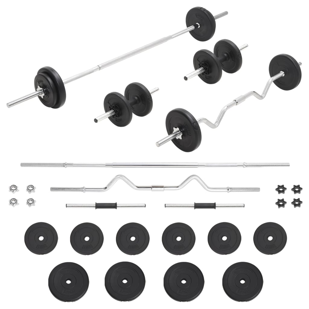 Vidaxl Langhantel und Hanteln mit Gewichten, 30 kg