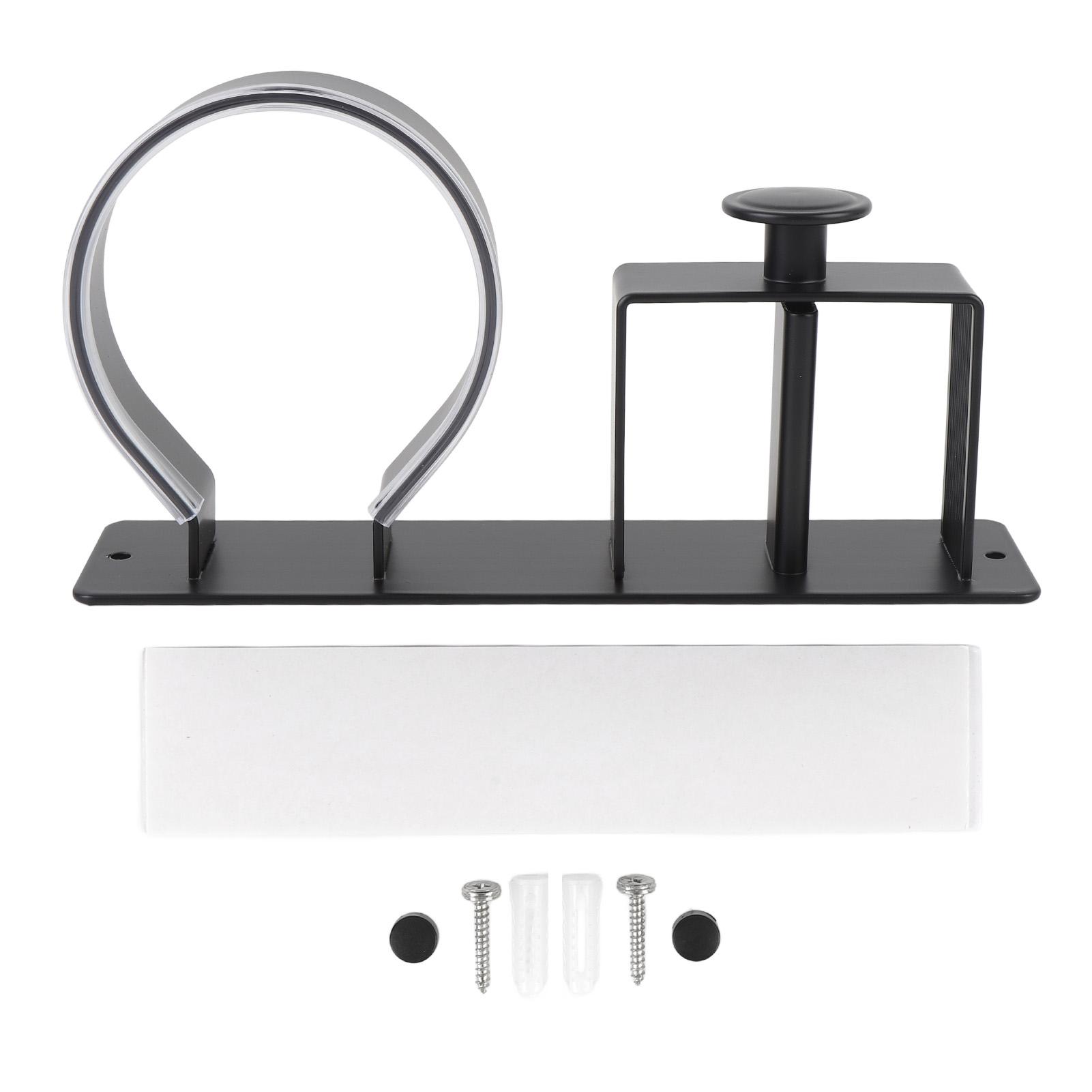 Föhnhalter Aluminium Platzsparend Stabile Struktur Föhn Glätteisen Halter Ständer schwarz