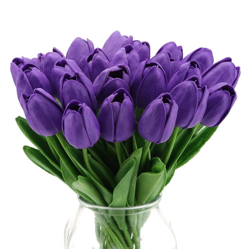 8 Stück künstliche Tulpen Blumen Tulpen mit echtem Griff für Dekoration Fake Tulpen Blumengestecke Künstliche Fälschung Tulpen Dekoration für Tisch Heimdekoration 1pc violett