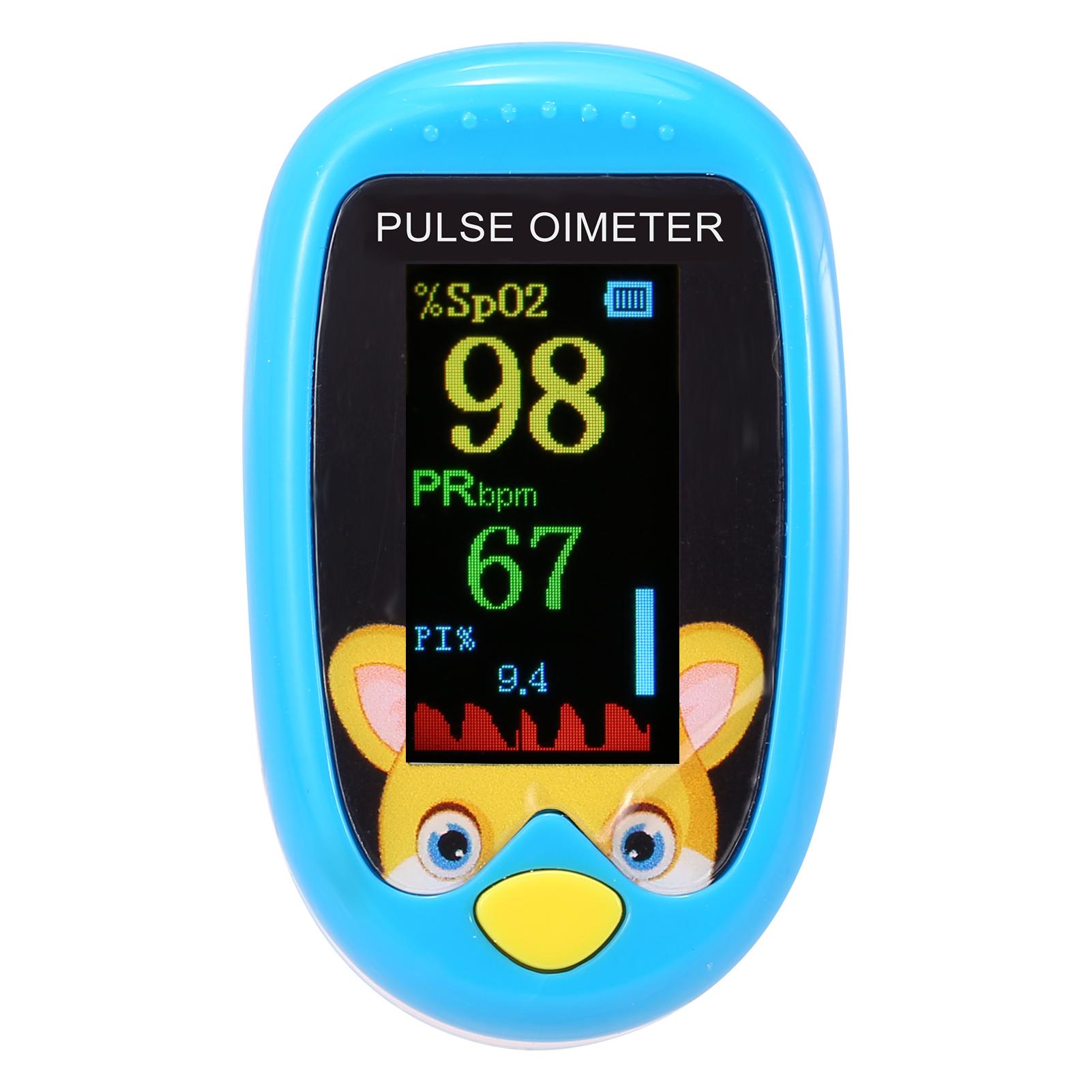 Kinder Pulsoximeter Fingertrip Mini SpO2 Monitor Sauerstoffsättigung Monitor Pulsfrequenzmessung blau