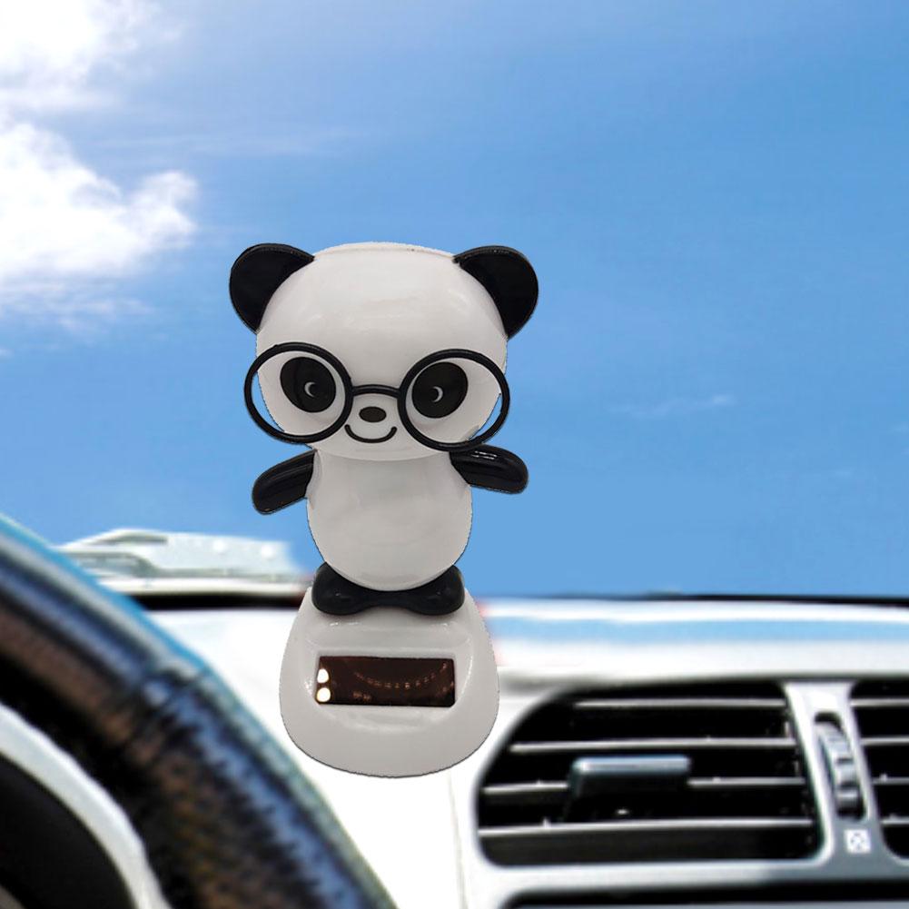 Autos, Autoteile, Puppe, schwingend, Innenraum, Auto, Solar-Ornament, Ornamente, Geschenk, Kraft, schöne Panda-Brille