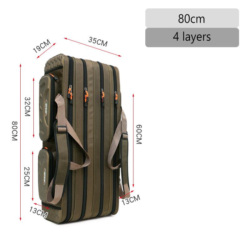 2/3/4 schicht 80/90/100/120/125/130 CM Angeltasche Angelrute Reel Locken Pol Lagerung Tasche Fall Angeln Getriebe Tackle 4 Layer 80cm