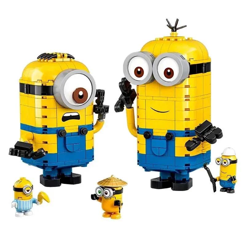 Hot Toys Minions Mini Niedliches Spiel Puzzle Gebaut Minion Baustein Ziegel Kompatibel 75551 DIY Modell Dekorationen Kinder Geschenk