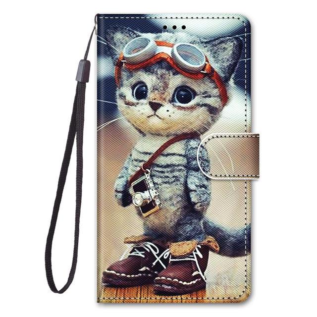 S22 + S23 + Brieftasche Handytasche für Funda Samsung Galaxy S23 S22 Ultra S21 Plus S20 Fe 5g Hüllen Süße Katze Hund Leder Flip Cover Samsung S23