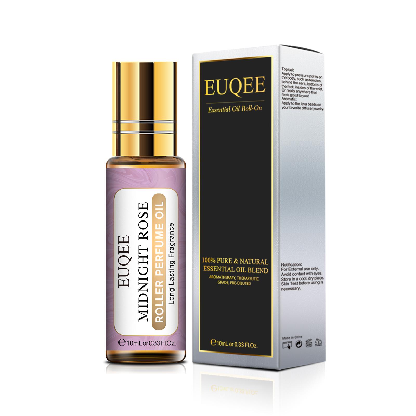 10 ml EUQEE Roller-Parfümöl für Luftbefeuchter-Düfte, Schönheit, Hautpflege, Luftreiniger, ätherisches Parma-Veilchenwinkel-Kokosnuss- und Vanille-Blumenöl Midnight Rose