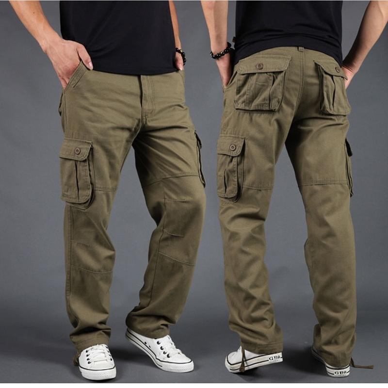 Military Zipper Taschen Cargo Harem Jogger Hosen Männer Mehrere Taschen Wandern Casual Harajuku Streetwear Sweatpant Hose Baggy 7XL dunkle khaki
