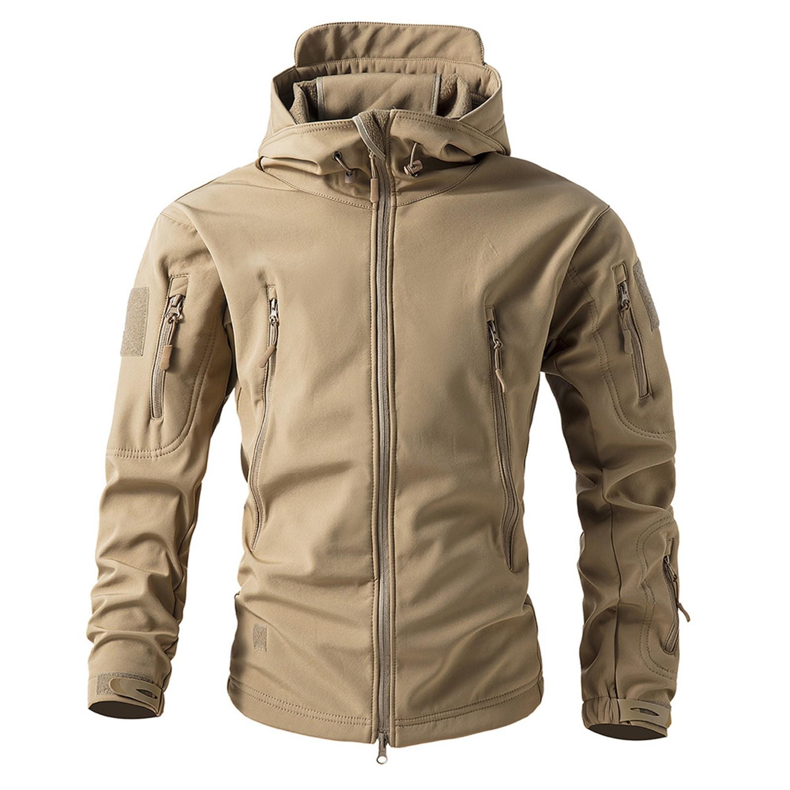 Herren Winter Camouflage Jacken Herren Mode Trend Jacken Atmungsaktive Winddichte Jacken Outdoor Sport Jacken XL khaki