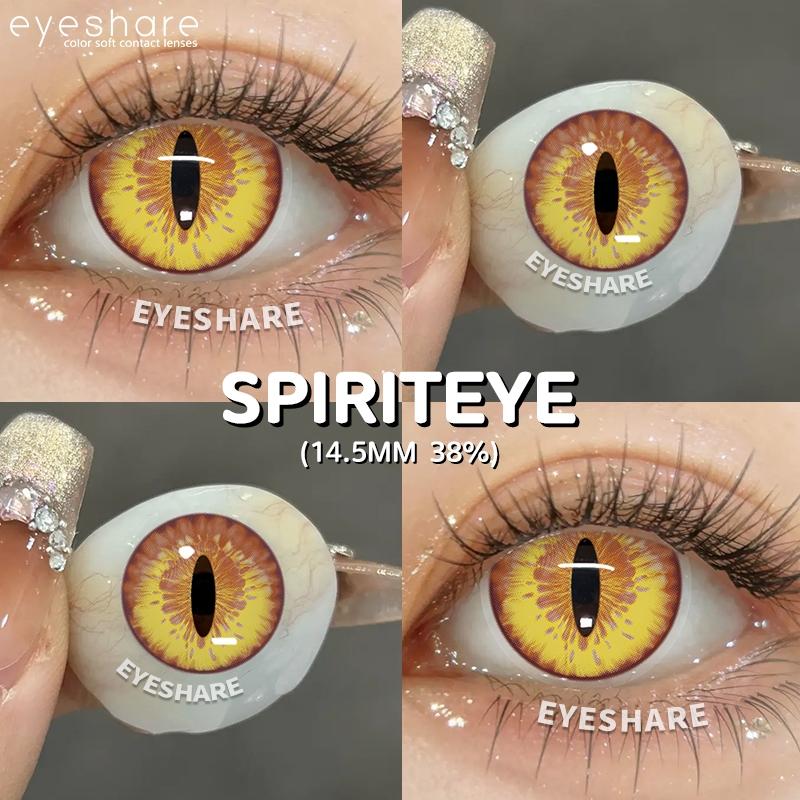 Eyeshare 2 Stück Spirit Yellow Eye Farbige Kontaktlinsen Vampir für Halloween Jährliche Cosplay Kontaktlinsen