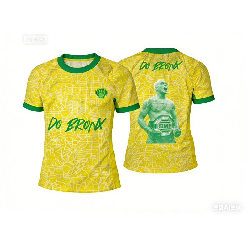 Sommer Neu MMA Charles Oliveira Spezial Edition BMF Champion Fußballtrikot Herren Übergröße Atmungsaktiv Schnelltrocknend Sport T-Shirt S