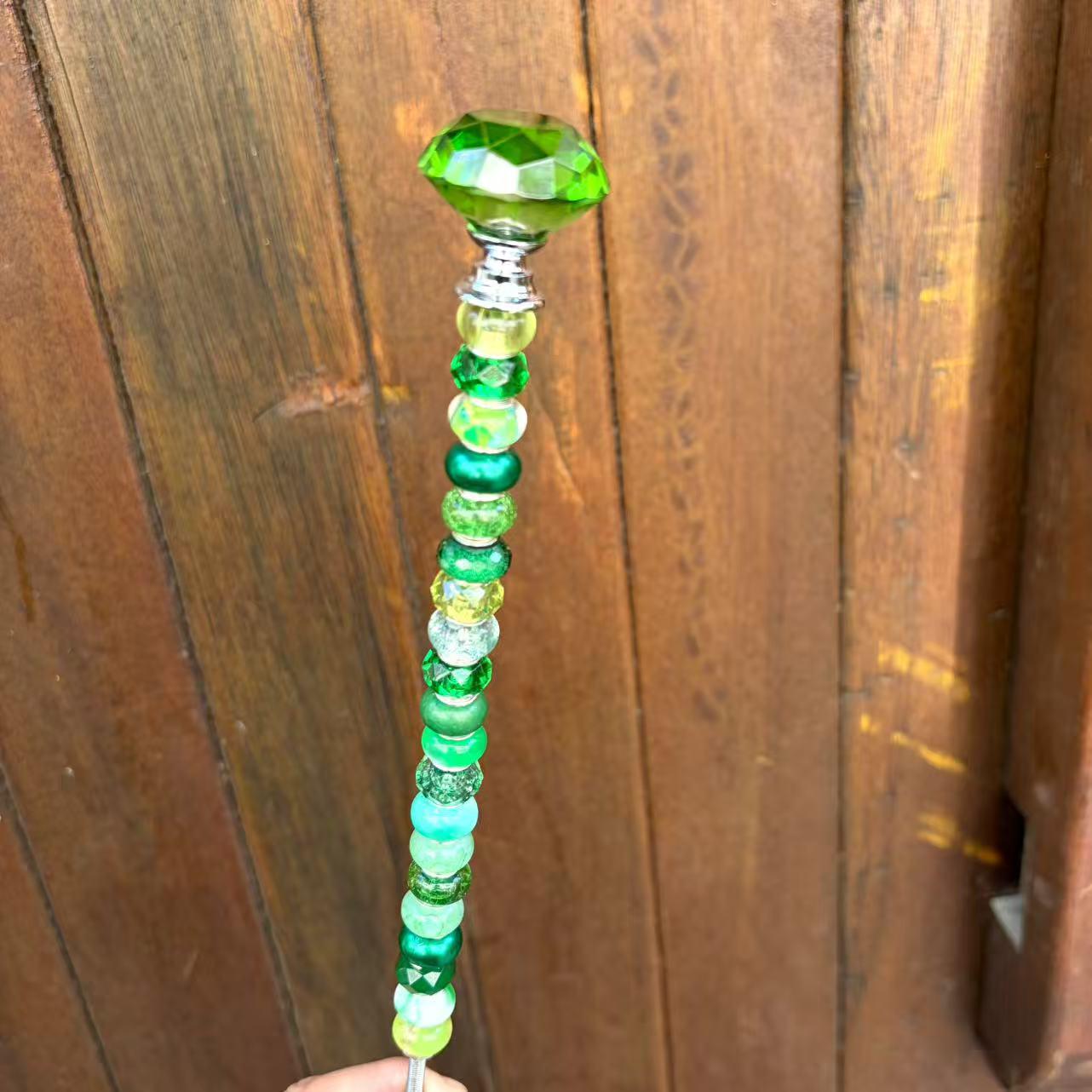 DIY Perlen Fee Zauberstab Glas Diamant Garten Blumentopf Dekoration mit 20 gemischten Perlen