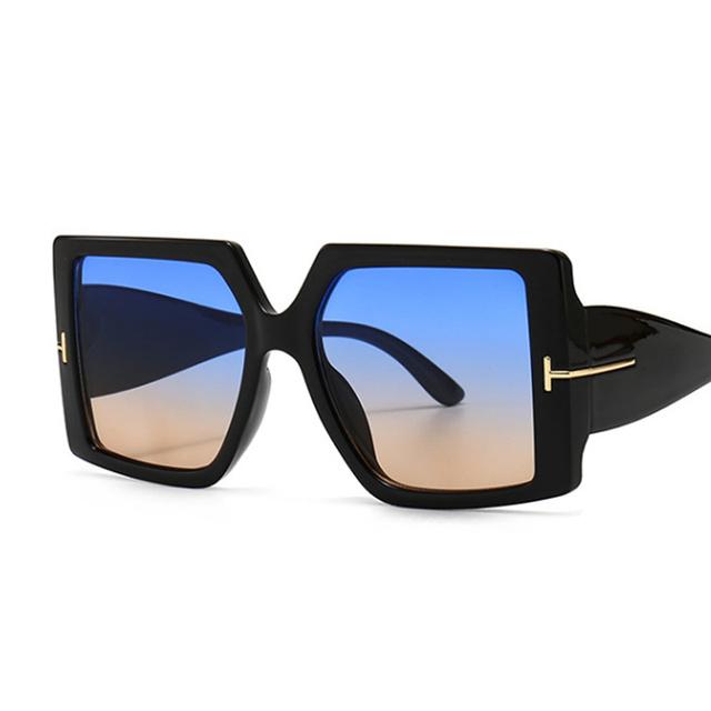2022 Beliebte Sonnenbrillen Frauen Schwarz Übergroße Sonnenbrille Weibliche Vintage Gradienten Spiegel Weibliche Brillen Uv400 Goggle