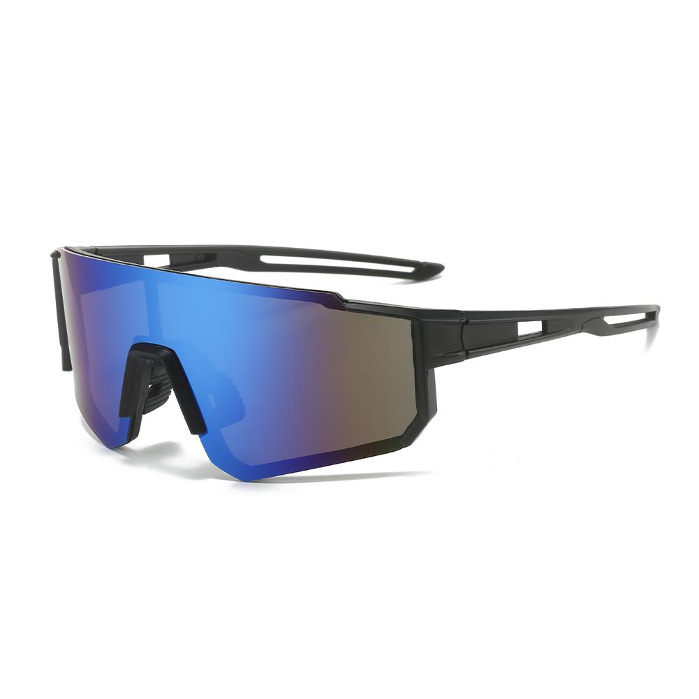 Polarisierte Fahrrad-Sonnenbrille mit UV-Schutz für Herren und Damen, blendfreie, winddichte Sonnenbrille mit großem Rahmen, Outdoor-Brille CHINA blau