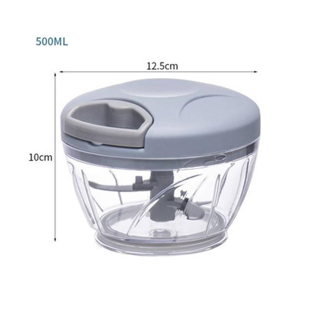 500/900ML Knoblauch Chopper Manuelle Drehen Gemüse Cutter Chopper Slicer Obst Knoblauch Brecher Küche Gadget Mixer Fleischwolf 500ml blau