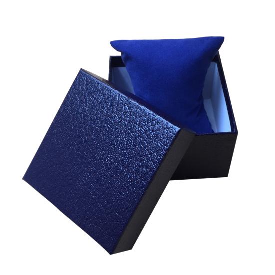 Kunstleder Schmuck Armbanduhren Halter Display Aufbewahrungsbox Organizer Fall Geschenk blau