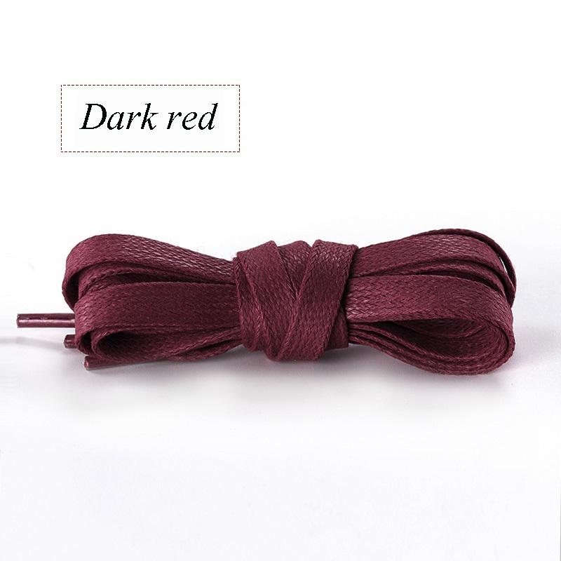 Neue flache Schnürsenkel aus gewachster Baumwolle, Unisex-Stiefel, lässige Turnschuhe, Schnürsenkel, Lederschnürsenkel, Schuhe, Stiefel, wasserdicht für Schnürsenkel 120cm dunkelrote