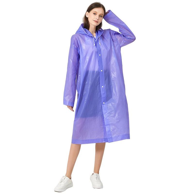 Regenmantel für Erwachsene, winddicht und wasserdicht, Eva, verdickter Ganzkörper-Einteiler-Regenmantel One Size violett