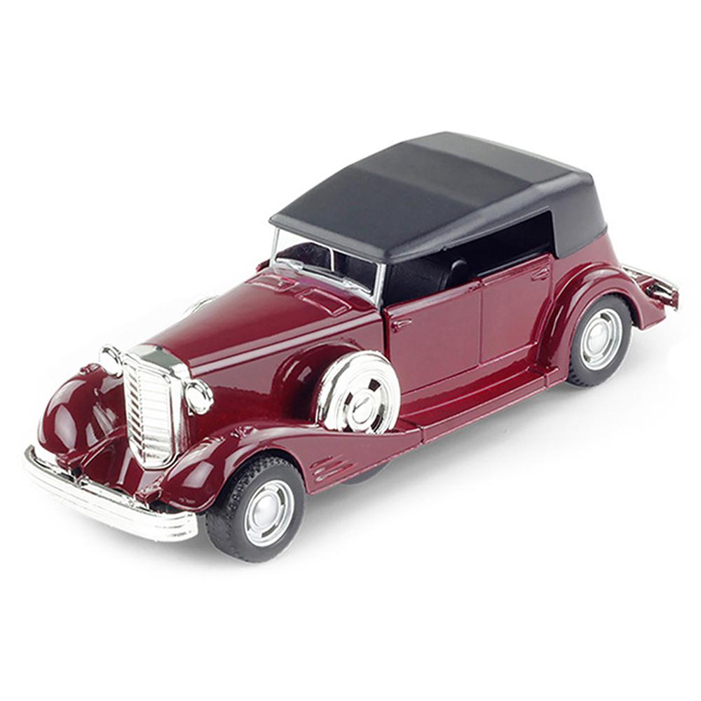 1/32 Maßstab Rollen Oldtimer-Modell, Audio Altes Spiel Öffnung Tore Modell Altes Glücksspiel Auto Motor Modell 1/32-Size:13*4.5*4.5cm braun