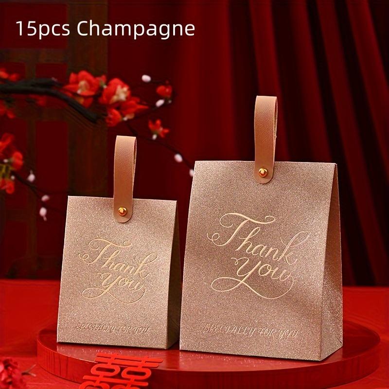 15 Stück Vintage Französische Süßigkeitenboxen - Perfekt für Hochzeiten, Geburtstage & Partys - Elegante Geschenkverpackung für Pralinen & Kekse champagner