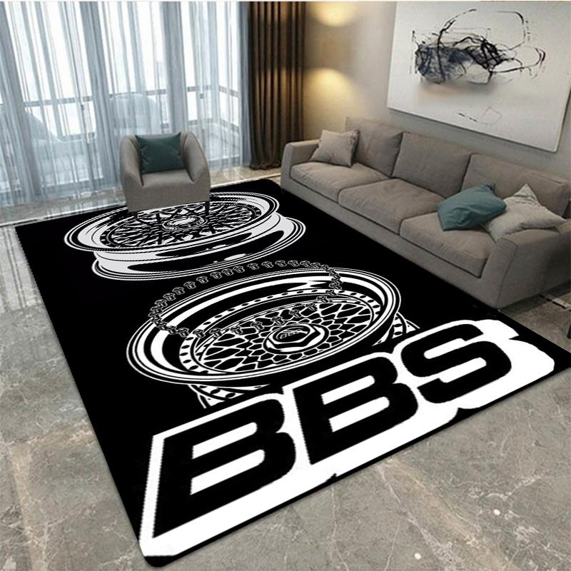BBS Racing 3D-bedruckter Teppich, dekorativer Teppich für Wohnzimmer und Schlafzimmer, rutschfeste Bodenmatte für Küche und Bad, Fußmatte-Teppich 100cm by 150cm