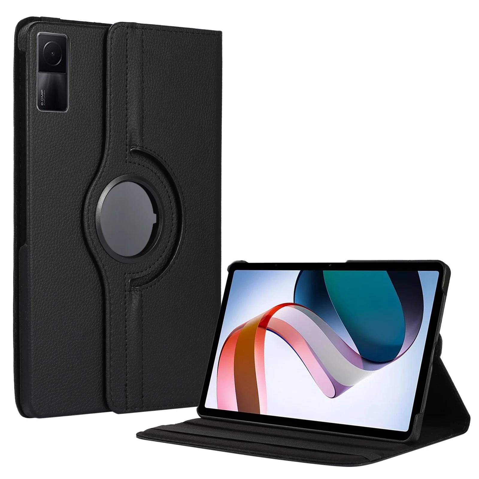 360 Grad drehbare Hülle für Xiaomi RedMi Pad SE 11 10.6 2023 Ständerhalter-Abdeckung Xiaomi Pad 5 11 Pro Mi6 PU-Leder-Tablet-Hüllen Xiaomi Pad 7 11.2in schwarz