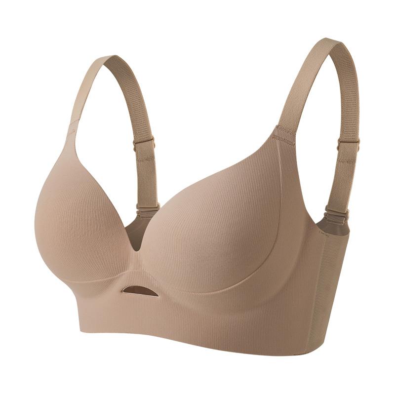 Push-Up-BH für Damen, nahtlos, Übergröße, bügellos, dünne Körbchen, Bralette, sexy Damenunterwäsche, 75CD-105CD 46/105CD khaki
