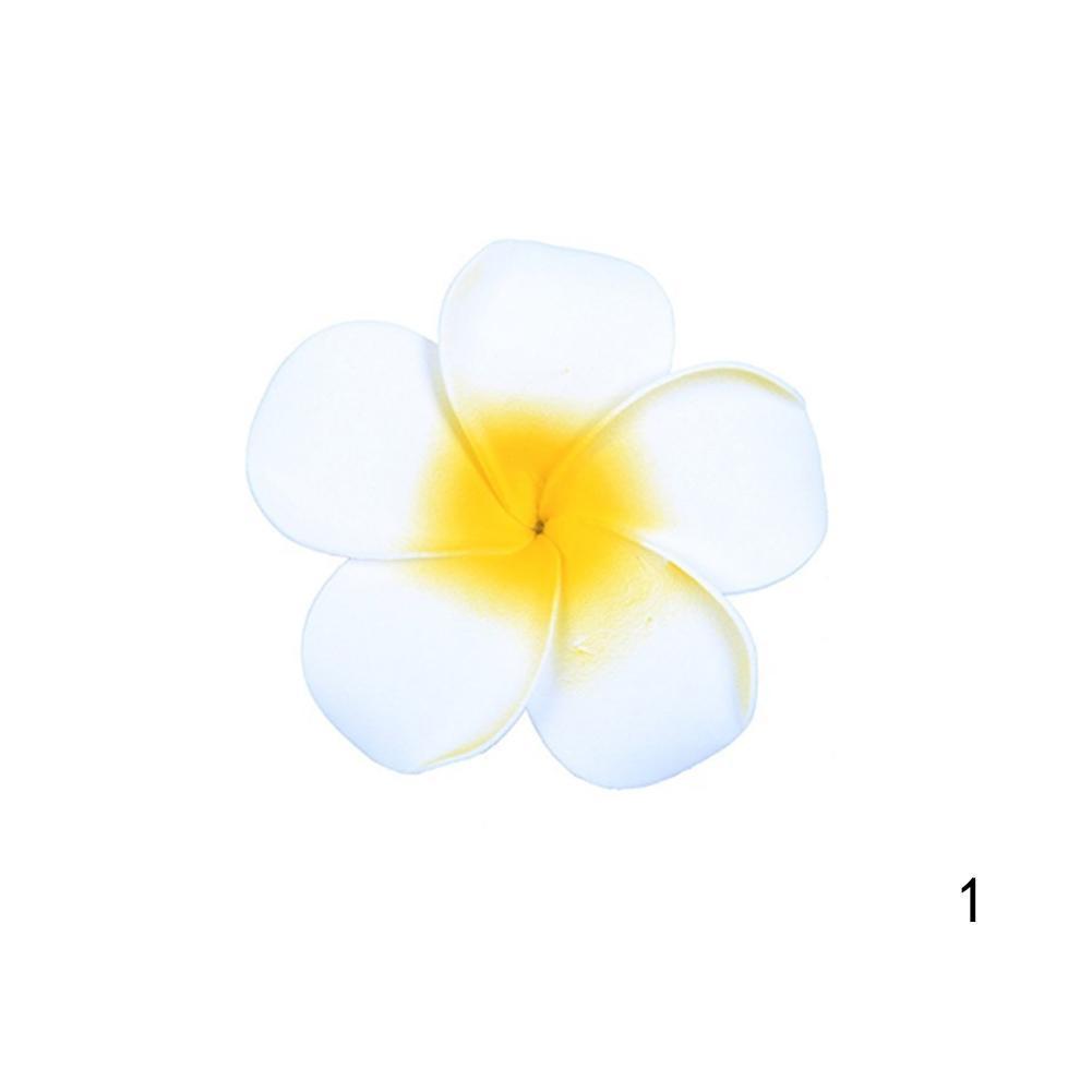 Frauen Gefälschte Ei Plumeria Blume Haar Clip Zubehör Hawaiian Party Hochzeit Haarspange Haar Zubehör white