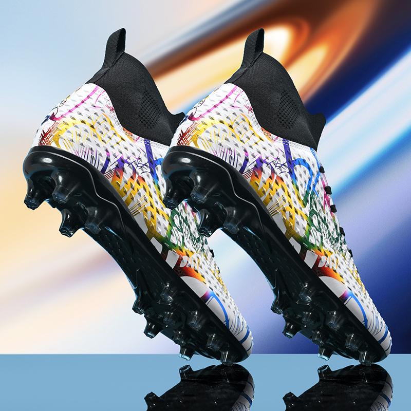 Männer Fußball Schuhe Kinder Fußball Stiefel Frauen Professionelle Fußball Stollen Rutschfeste Chaussure Fußball FG Outdoor Fußball Schuhe 33 weiß