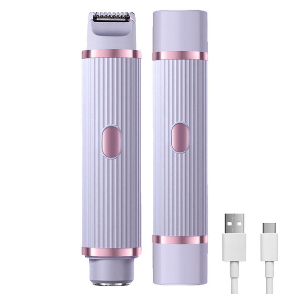 Elektrorasierer für Frauen Damenrasierer Bikini-Trimmer Körper-Epilierer für Bikini Intimbereich Bein Achselhöhle Elektrischer Haarentferner violett