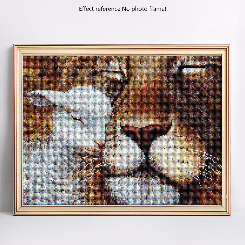 Diamant-Malerei mit runden Steinen, Tiger-Diamant-Stickerei, vollständige Darstellung, Schaf-Diamant 20X30