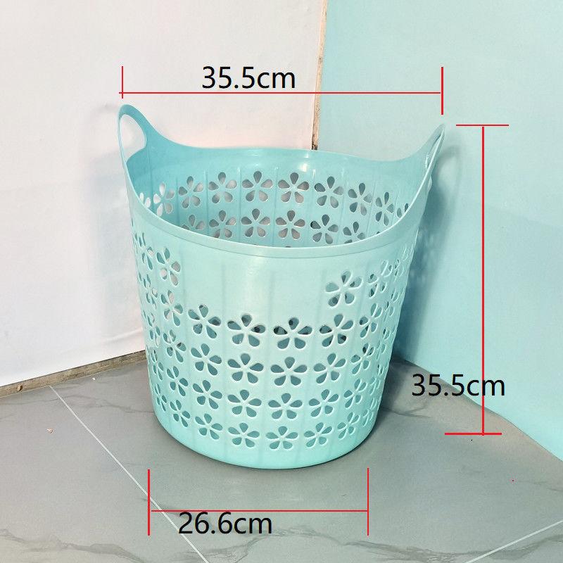 Großer Kunststoff-Aufbewahrungskorb für Wäsche, Kleidung, Spielzeug, starke Widerstandsfähigkeit, Behälter für Kleinigkeiten Blue 40# 26.6*35.5*35.5cm