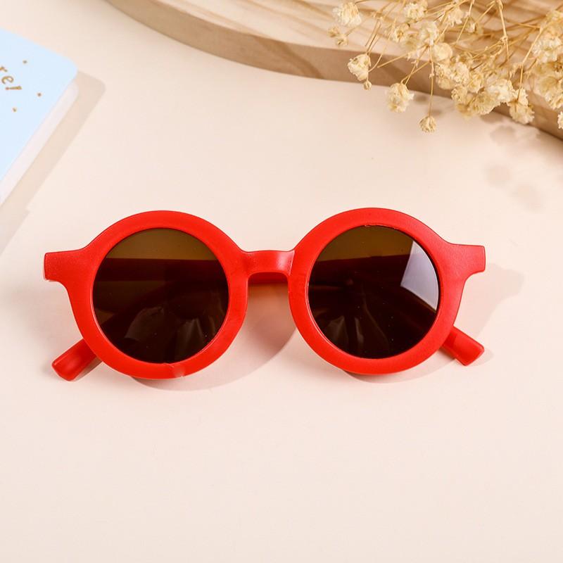 Baby-Sonnenbrille mit rundem Rahmen, modische und süße Sonnenbrille für Kinder One Size rot