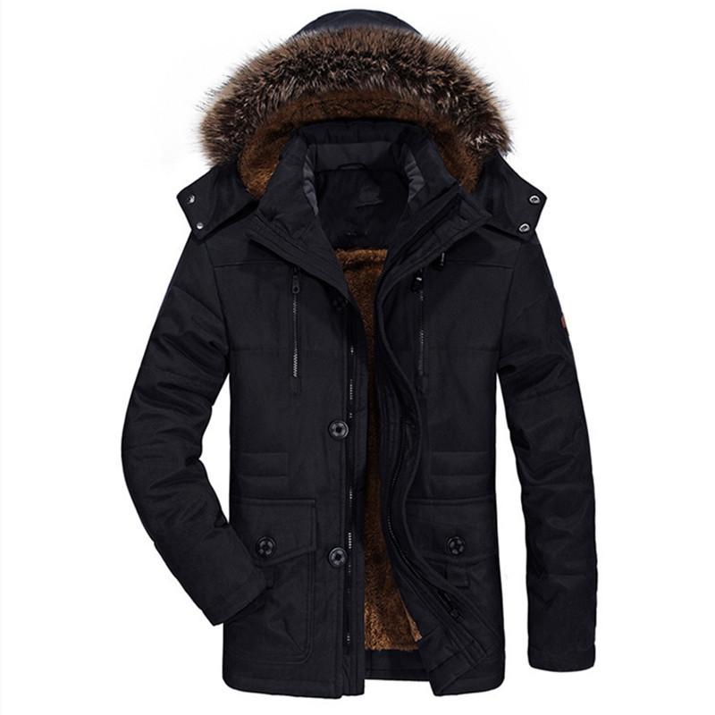 Herren Winter Warme Jacke Langer Parker Mantel Verdickte Outdoor Verdickte Jacke 4XL