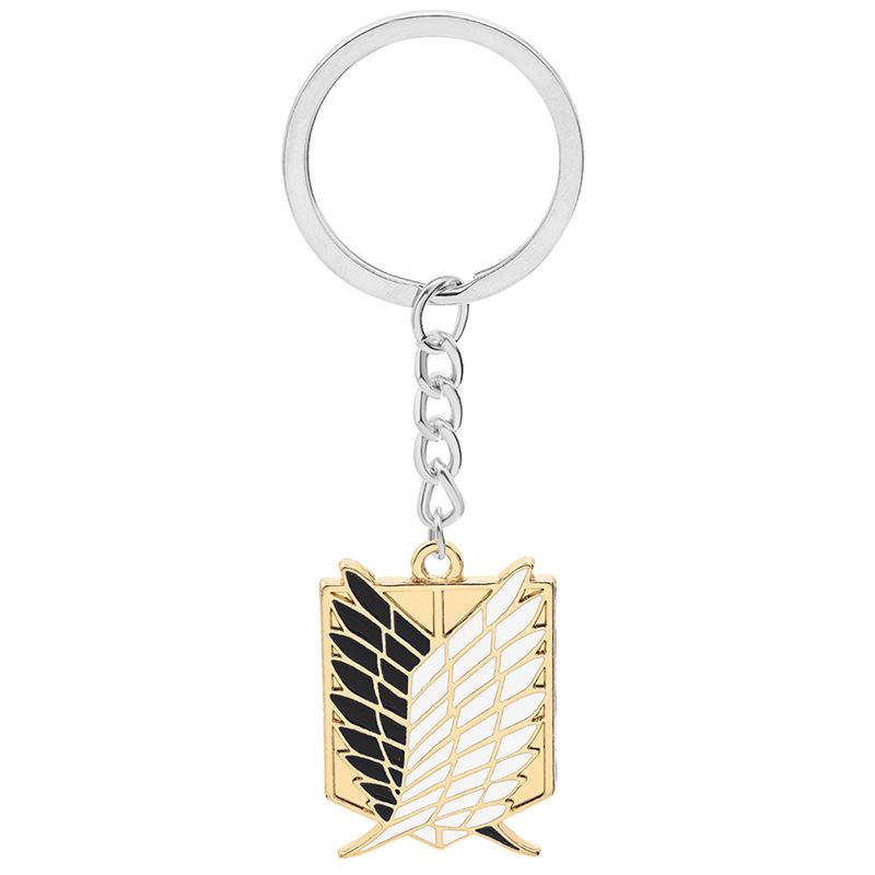 Angriff auf Titan Schlüsselanhänger Flügel der Freiheit Freiheit Scouting Legion Eren Schlüsselanhänger Schlüsselanhänger Kettenring Neuer Anime-Schmuck Großhandel gold